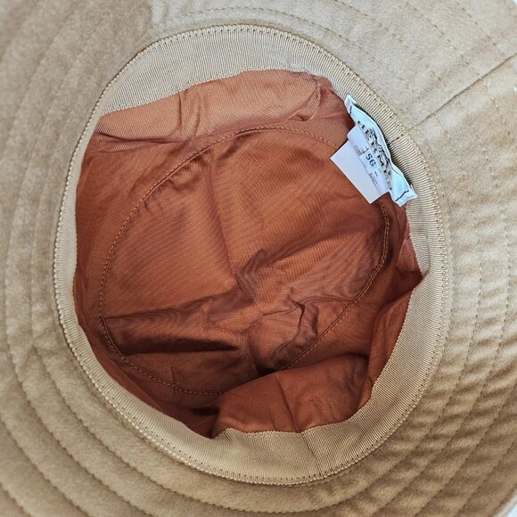 HERMES BEIGE HARPER H SELLIER CASHMERE BUCKET HAT (56) - Picture 6 of 9